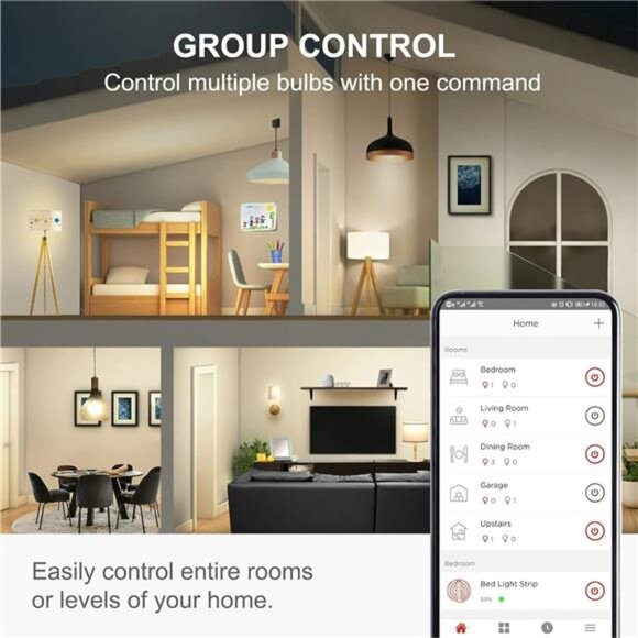 Sengled Alexa/Google Smart WiFi Light Bulbs, A19 Soft White 2700K, 800LM - Picture 5 of 6